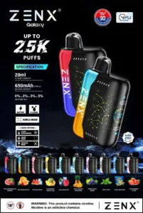 ZENX Galaxy 25000 Puffs 3D Starry Sky Curved Screen Disposable Vape – 28ML(Nic 5 %)