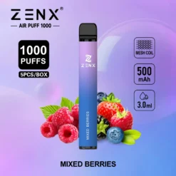 ZENX Air Puff 1000 Puffs Disposable Vape Pen - (Nic 2% 5 Vape/Box)